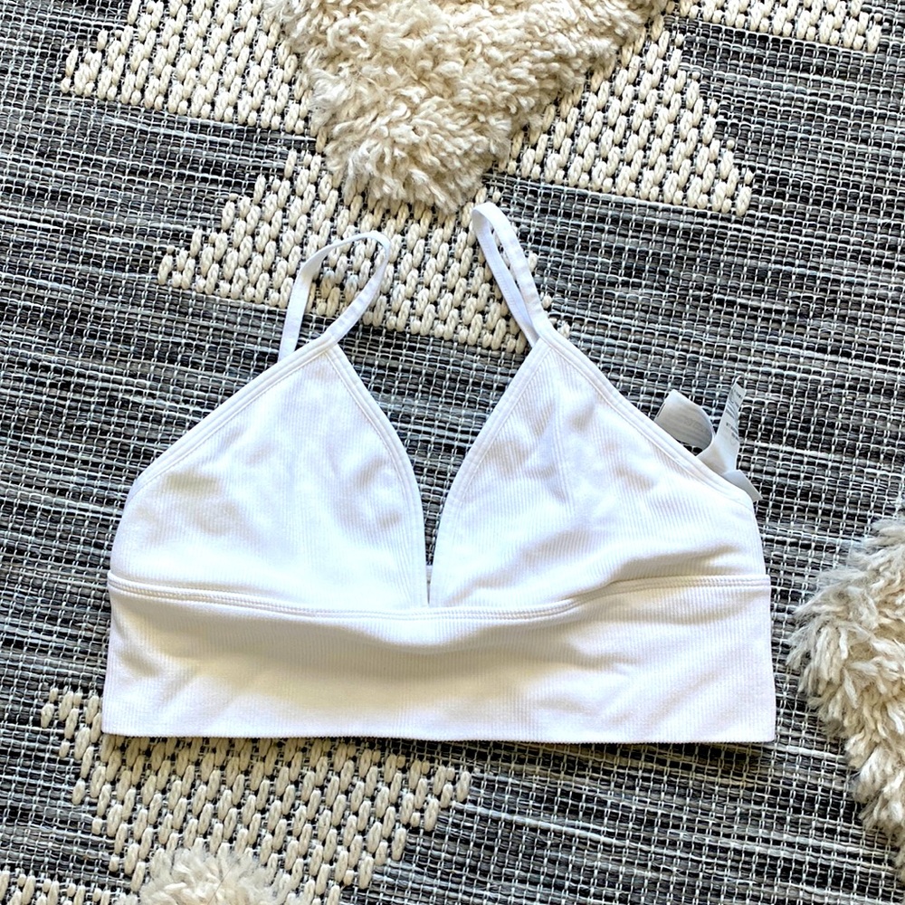 Abercrombie & Fitch White Ribbed Bralette